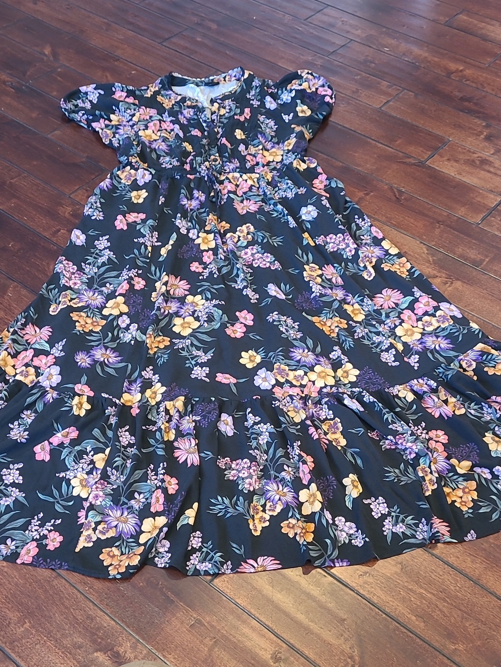 Torrid Black Floral Tie Maxi Dress Size 1 (1X) - Picture 6 of 14